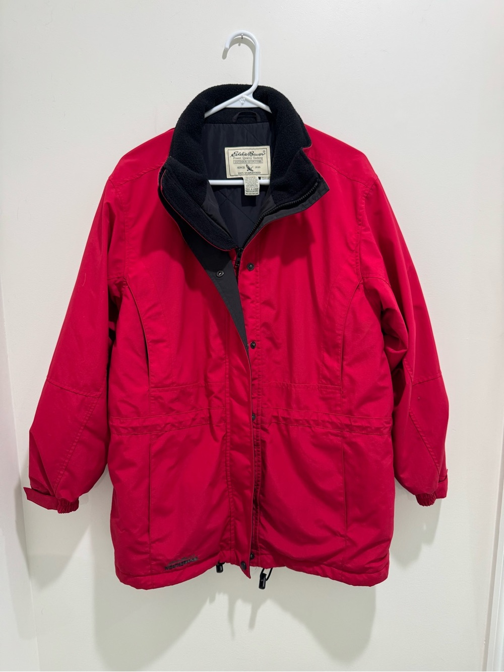 Vintage Y2K Eddie Bauer Red Thinsulate Insulated Hooded Jacket Coat Womens Small - Picture 2 of 16